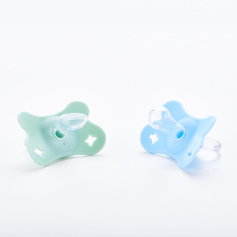 Baby mit Deckel Schmetterlingsform Rund und Flach Schnuller Silikon Schlaf Schnuller Neugeborenes Beiß Knabber Zubehör