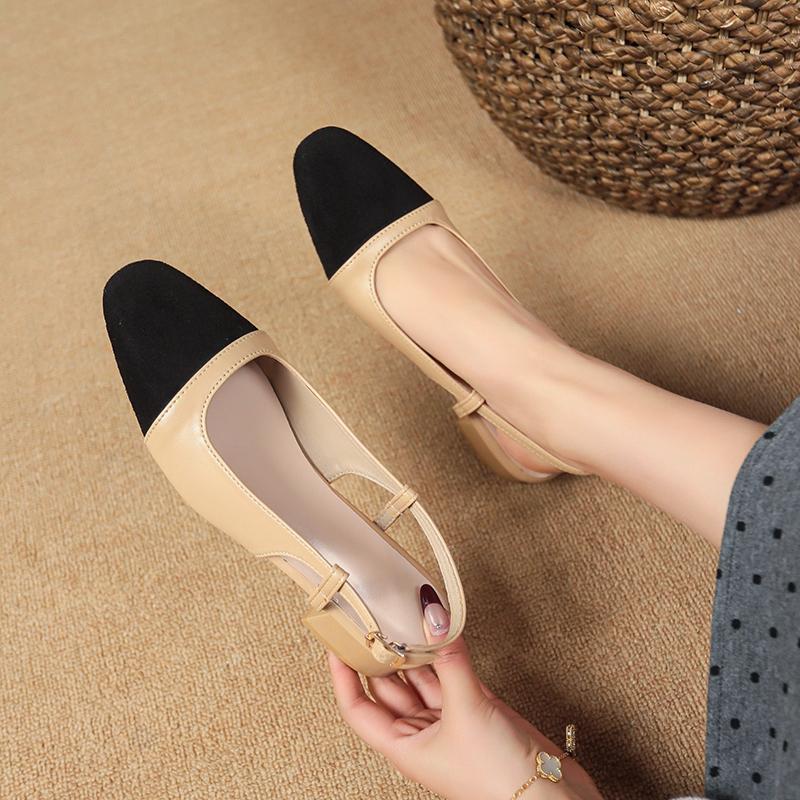 Fashion New Women's Sandals Elegant High Heels Women's Pumps Buckle Toe Mules Shoes Thick Heels Platform Sandals Shoes Zapatos De Mujer