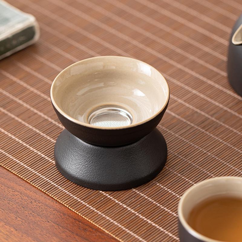 Black Pottery Teapot Tea Set, Home New High-end Light Luxury Office Meeting Guests To Make Tea, Kung Fu Teacup Whole Set