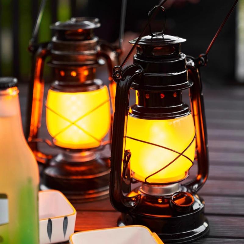 Led Rechargeable Bar Table Lamp Outdoor Camping Camping Lamp Camp Tent Portable Retro Horse Lamp Flame Lamp