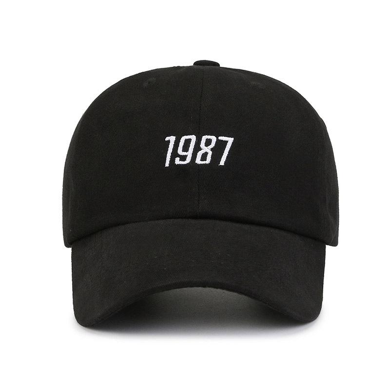 1987 new hat Korean version casual soft top embroidered cap men and women outdoor sunshade spring and autumn baseball cap