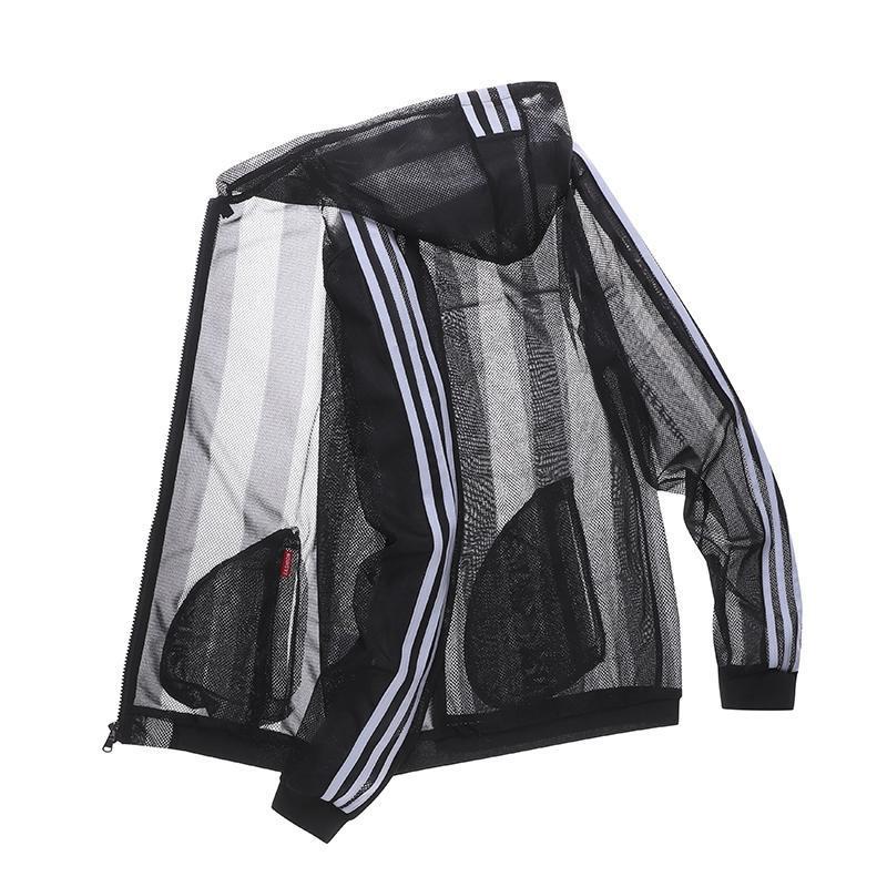 

Мужская куртка Тонкое пальто Повседневная защита от солнца Повседневные топы XXXXL чёрный