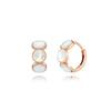 Aurora Circle White Mother-of-Pearl One-Touch Earrings_230100169