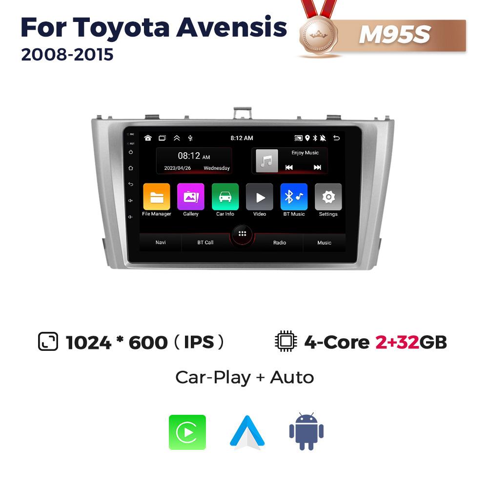 Navifly 2Din Android Car Radio Multimedia Video Player Dla Toyota Avensis T27 2009-2015 Nawigacja GPS Carplay 5G WIFI Jednostka główna
