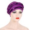 New Multicolor Short Braid Colorblock Muslim Hijab Cap – Fashionable European & American Pullover Hat