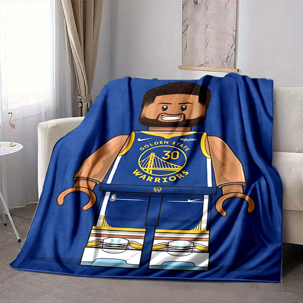 1pc Golden State Warriors Flannel Blanket, Soft Skin Friendly with Digital Printing, Various Sizes Available for Family, Friends, Birthday