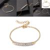 Luxurious Gold Plated Chain Bracelet With Sparkling Rhinestones For Women