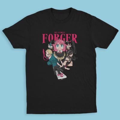 Spy X Family The Forgers Anime T-Shirt Graphic Tee Unisex Black Cotton S-5XL