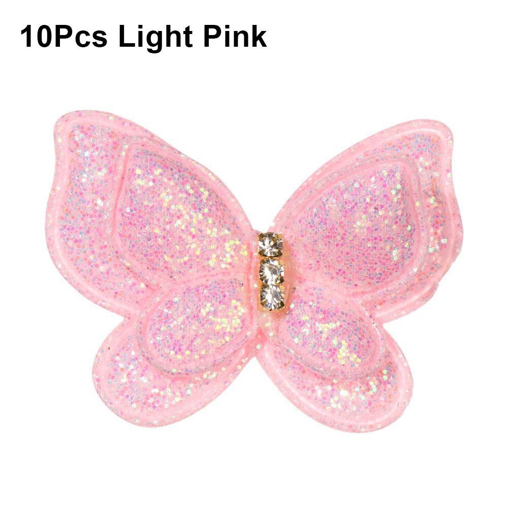 

10 шт. Двухслойные мягкие аппликации 44x35 мм Нашивки для одежды Шляпы Обувь Шитье 10Pcs Light Pink