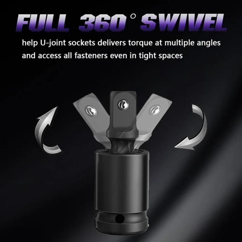 3-delige universele kogelgewricht-dop, impact draaibare dopset, 1/4-inch, 3/8-inch, 1/2-inch aandrijfset