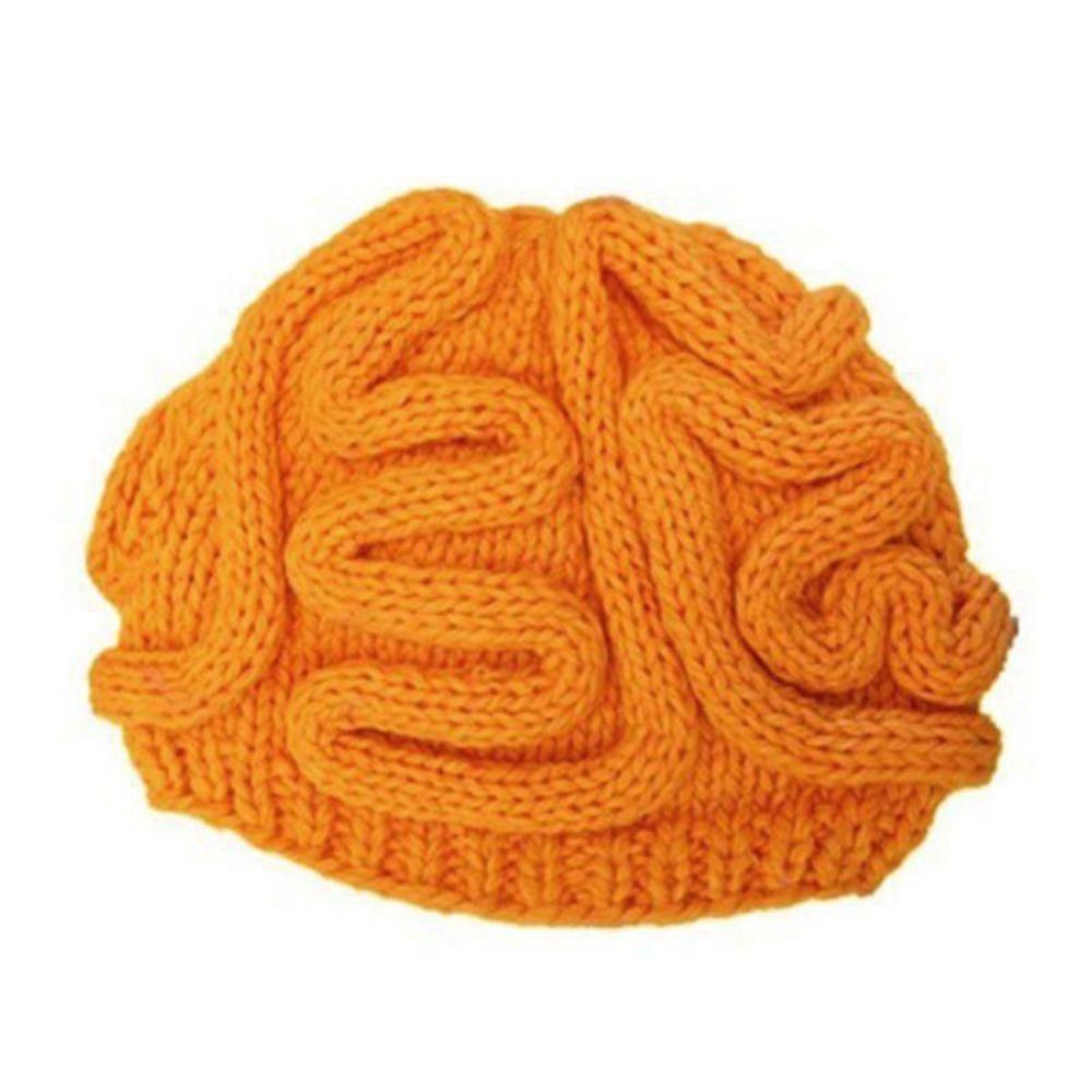 Creative Knitted Brain Hat Warm Funny Brain Beanie Stretchy Brain Pullover Cap  Skiing