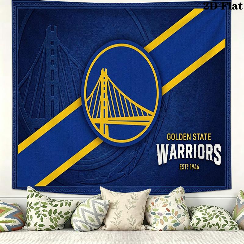 Golden State Warriors Wall Tapestry Aesthetic Wall Hanging Printed Fabric Blanket Decorative Tapestries for Bedroom Living Room Home Decor