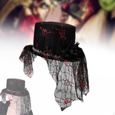Steampunkový cylindr pokrývka hlavy pro ženy na cosplay, tematické večírky, párty, divadelní představení