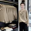 Women's O Neck Long Sleeve T-Shirt Loose Fit Commuter Solid Color Henley Top