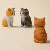 Cartoon Style Cat Statues Figurines Tiger Spot Cat Decoration  Dollhouse Model