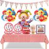 Circus Theme Party Supplies Carnival Animal Paper Plates Cups Tablecloth Balloons Clown Kids Birthday Decor Baby Shower Favors