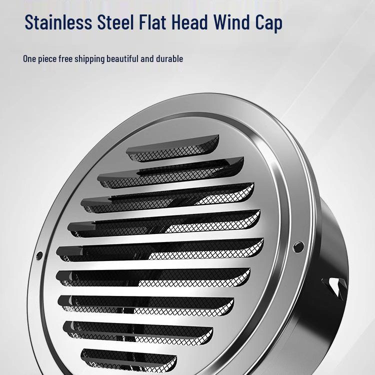 304 Stainless Steel Flat Head Vent Cap: Exterior Wall Air Outlet Exhaust Pipe Louver for Ventilation