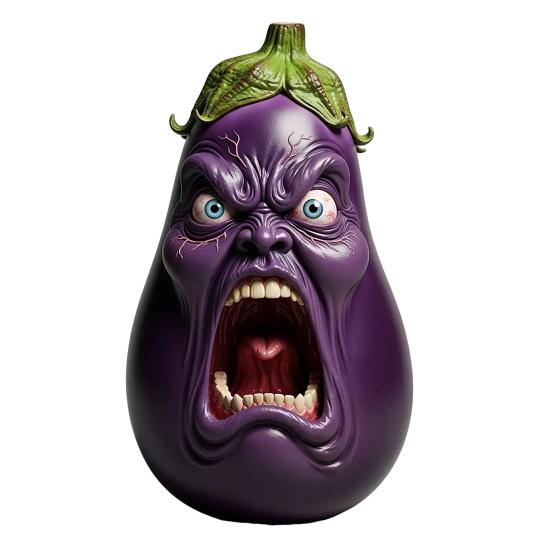 

Screaming Vegetables Figurine Resin Emotional Veggies Ornament Evil Screaming Carrot Tomato Pepper Statue for Kitchen Dining Table Decor F