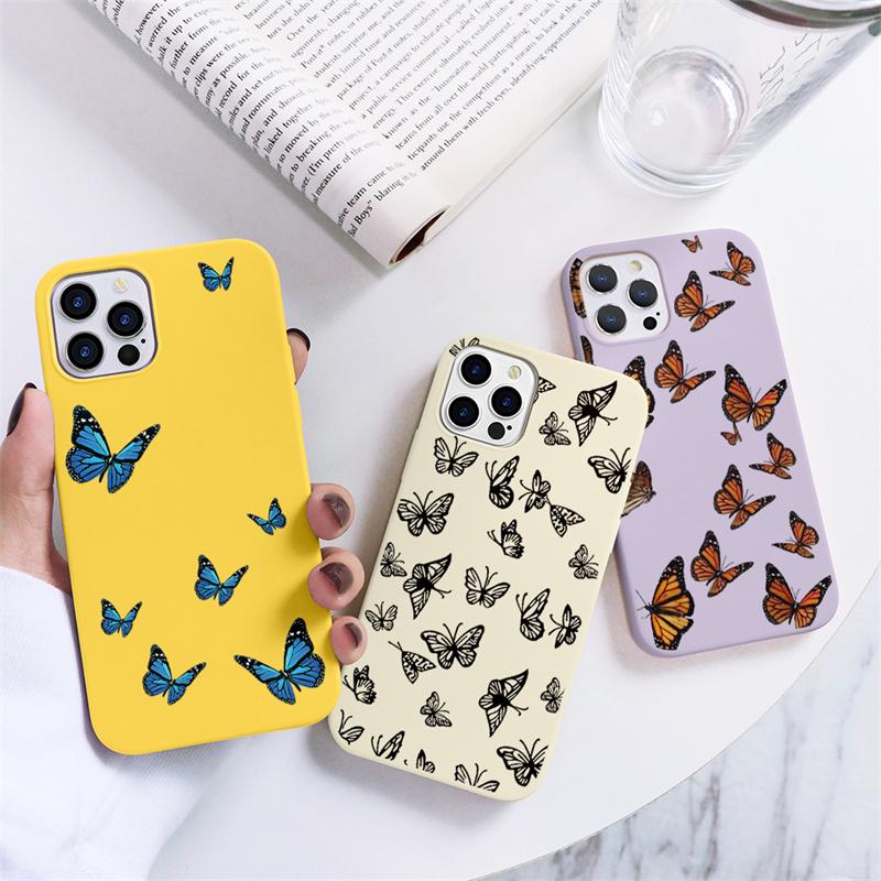 

Бабочка Мягкий чехол для телефона для iPhone 13 14 12 11 Pro XR X 8 Samsung A32 A53 A52 A51 A23 A33 A13 A12 A22 Xiaomi Mi Redmi Note 11 10 9T 10T 10T 11S Крышка