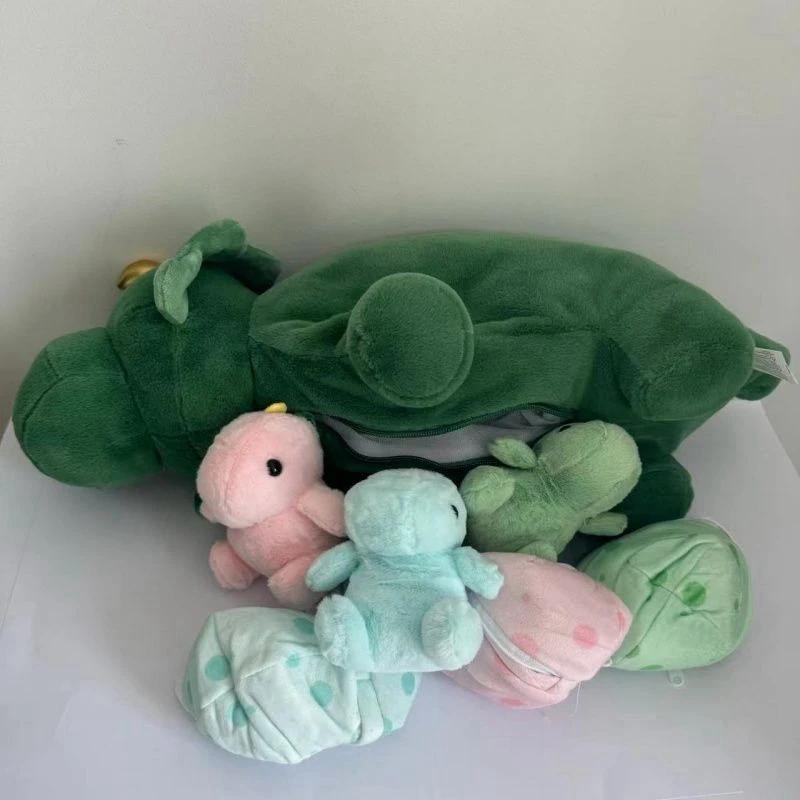 Creative Dinosaur with Baby Dino Egg Plush Toy Stuffed Animal Plush Doll Cute Triceratops Soft Hug Pillow Kids Birthday Gift