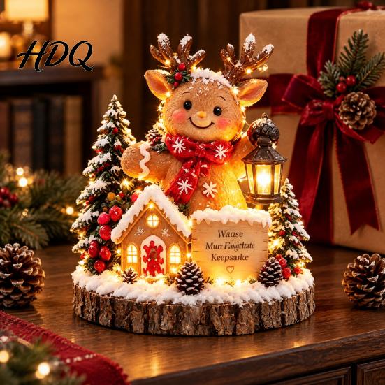 Rustic Christmas Wood Crafts Wooden Tabletop Ornament 2D Flat Santa Claus/Elk/Angel/Gingerbread Table Sign Angel Festive Figurines Holiday