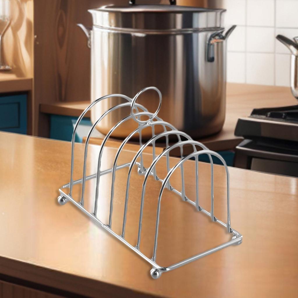 Bread Holder Bread Rack With 6 Slots 1 Pc Erving Dining Stand For Home/restaurant Kitchen Organizer Stainless Steel