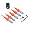 5pcs High Carbon Steel Countersink Drill Bit Set Round Shank Woodworking Drill Bit  For Woodworking