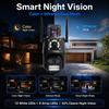AIOOK 10MP Dual Lens WiFi PTZ Security Camera Outdoor IP66 Waterproof Dual Screen Split View Wireless Camera Auto Tracking 6 Free AI Human Vehicle