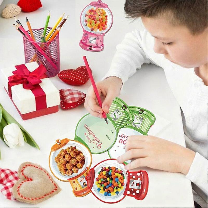 Valentine Candy Card Gift Box Set 18pcs DIY Plastic Dome for Party Exchange