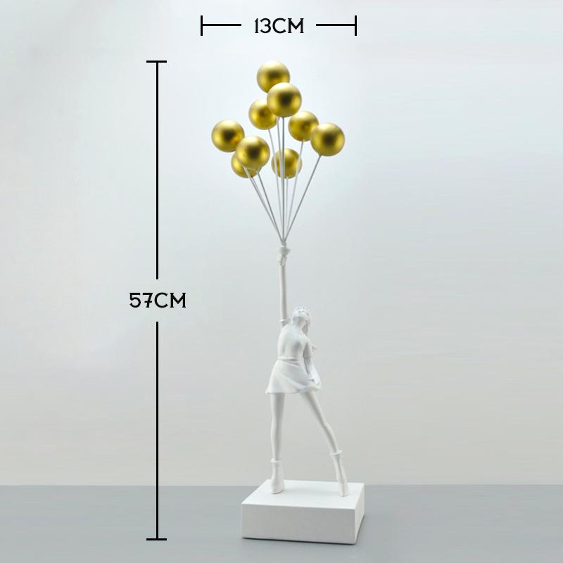 New Balloon Girl Resin Sculptures Figurines Banksy Flying Balloon Girl Statue Home Decoration Luxury Living Room Desk Decor Gift