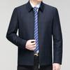 Men's High-End Plaid Wool Jacket - Spring 2026 Lapel Coat for Middle-Aged & Elderly Business Casual