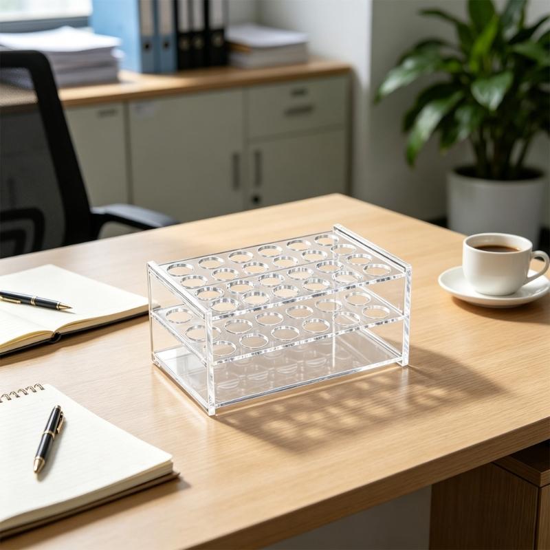 Test Tube Rack for Centrifuge Tube, Clear Test Tube Holder Centrifuge Tube Holder Labortory Display Stand for Test Tube