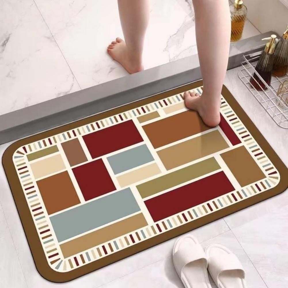 Scandinavian Abstract Art Bathroom Entrance Non Slip Quick Drying Feet Modern Simple Home Decoration 40X60CM(1.3X2FT