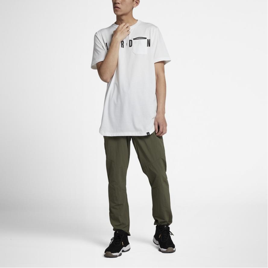 Jordan Sportswear Alphabetic Logo Print Crewneck T-Shirt Men Tops White 915938-100