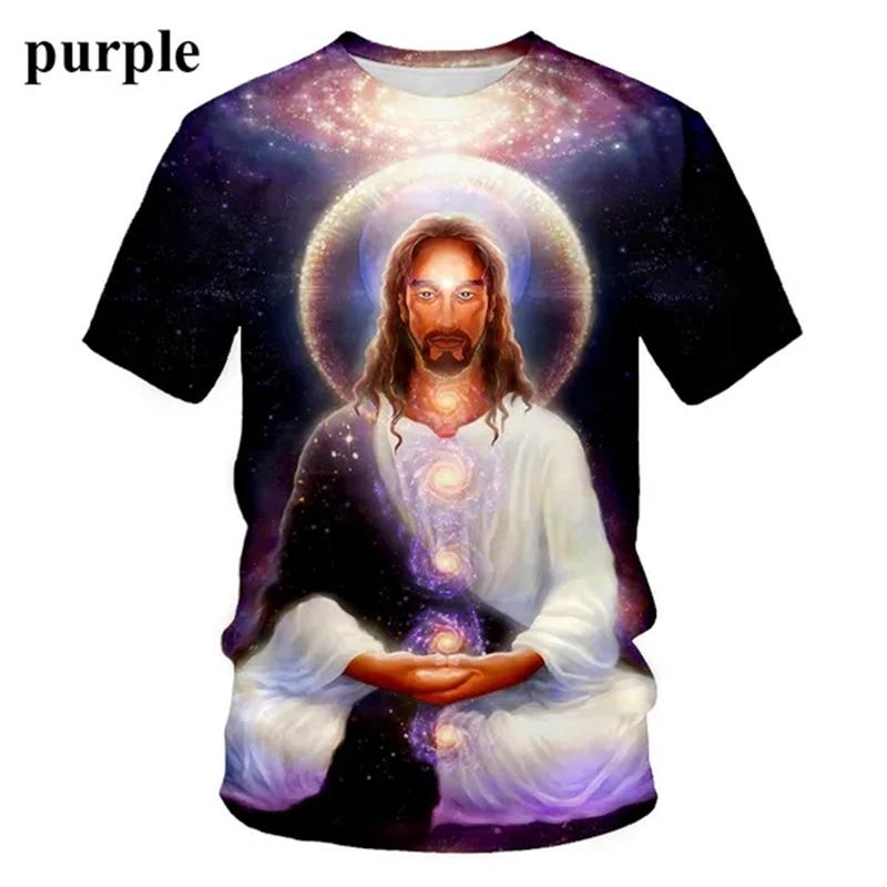 Ježíš Miluje Každého Křesťana 3D Tisk Tričko Letní Móda Vzor Ježíše Pánské Dámské Krátký Rukáv Ležérní Tričko Ropa Hombre