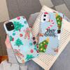 Christmas Cartoon New Year Phone Case for iPhone 14 11 12 13 Mini Pro Xs Max 8 7 6 6S Plus X XR Solid Candy Color Case