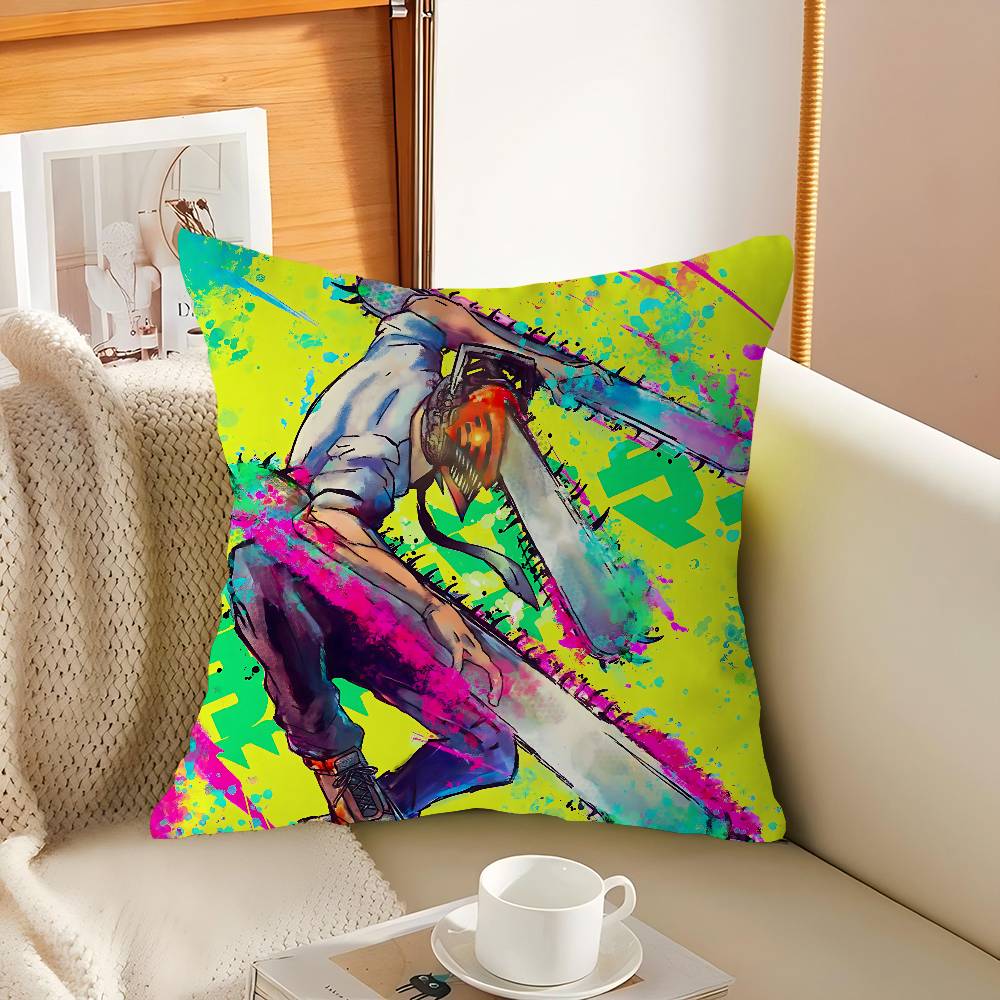 C-Chainsaw Man Dekorativ Rum Estetik Kuddfodral Heminredning Sovrum Soffa Säng Soffa Kuddfodral 45x45