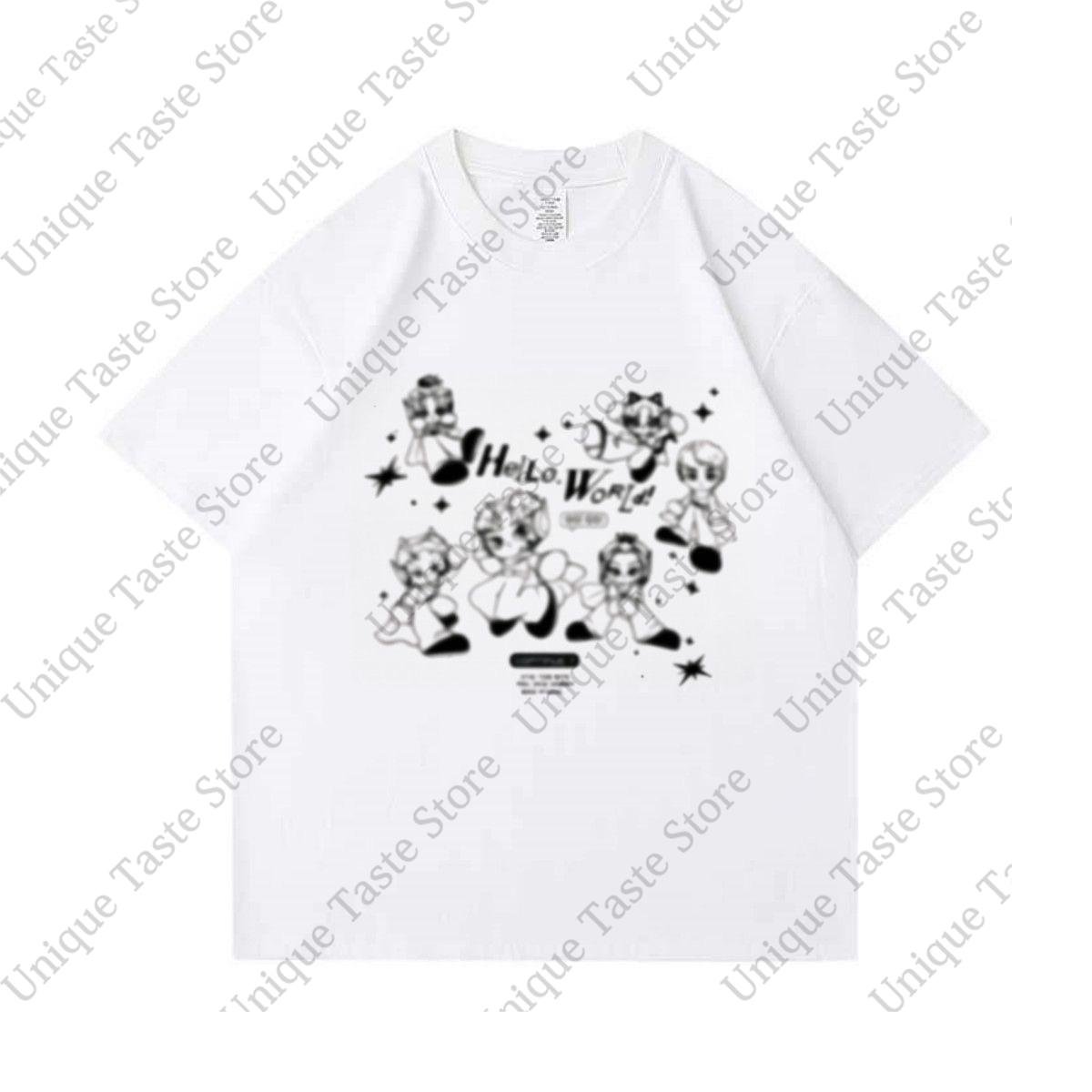 P1Harmony T Shirt P1KIDS Hello World Same Tshirt Kpop KEEHO SOUL THEO INTAK Fans Clothes Unisex Women Cotton Short Sleeve Tee Tops S