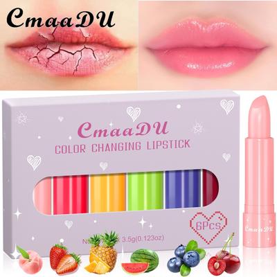 CmaaDu 6-pack of Fruit-flavored Color-changing Lipstick That Won’t Smudge or Fade Easily