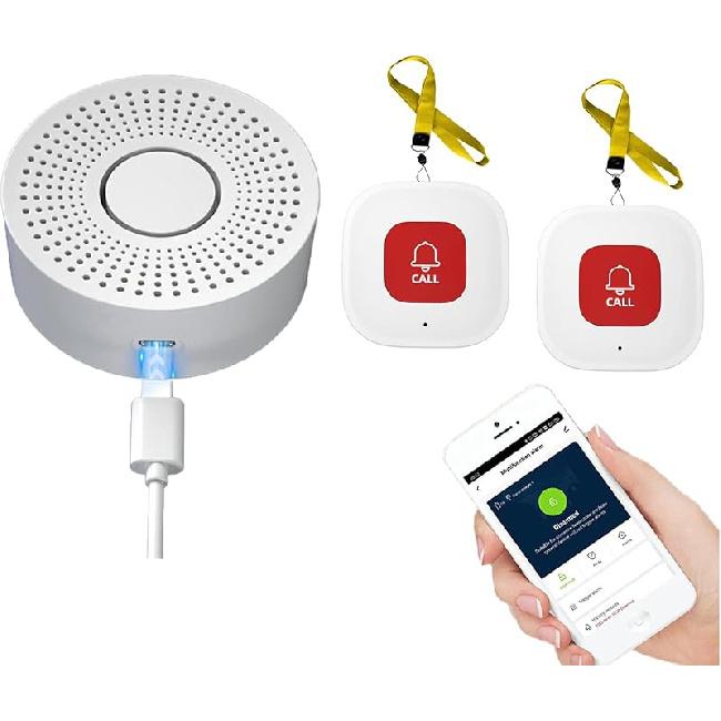WiFi Caregiver Pager Call Button Wireless Nurse Alert Call Bell Emergency Alert Pager at Home for Elderly Patients