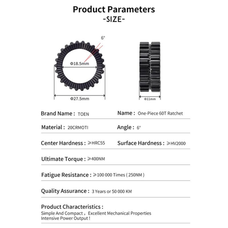 Bicycle Cnc Hollow Ratchet 20crmnti Wear-resistant Bicycle Wheel Freehub Ratchet Repair Accessories