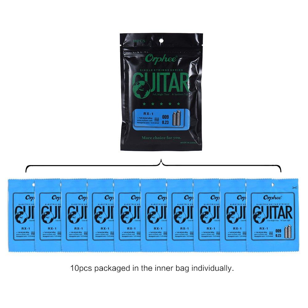 Single Electric Guitar E String ZEYUAN RX-1 .009 Gauge, 10-Pack