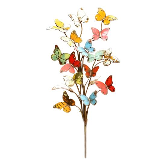 Butterfly Garden Stake Metal Rustic for Potted Decorative Stake Plants Colorful Vintage