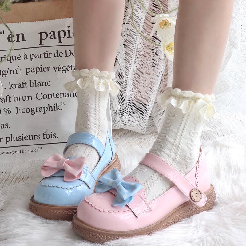 Xianuo 2022 Calzini da Donna Lolita Carini Giapponesi JK con Pizzo 084