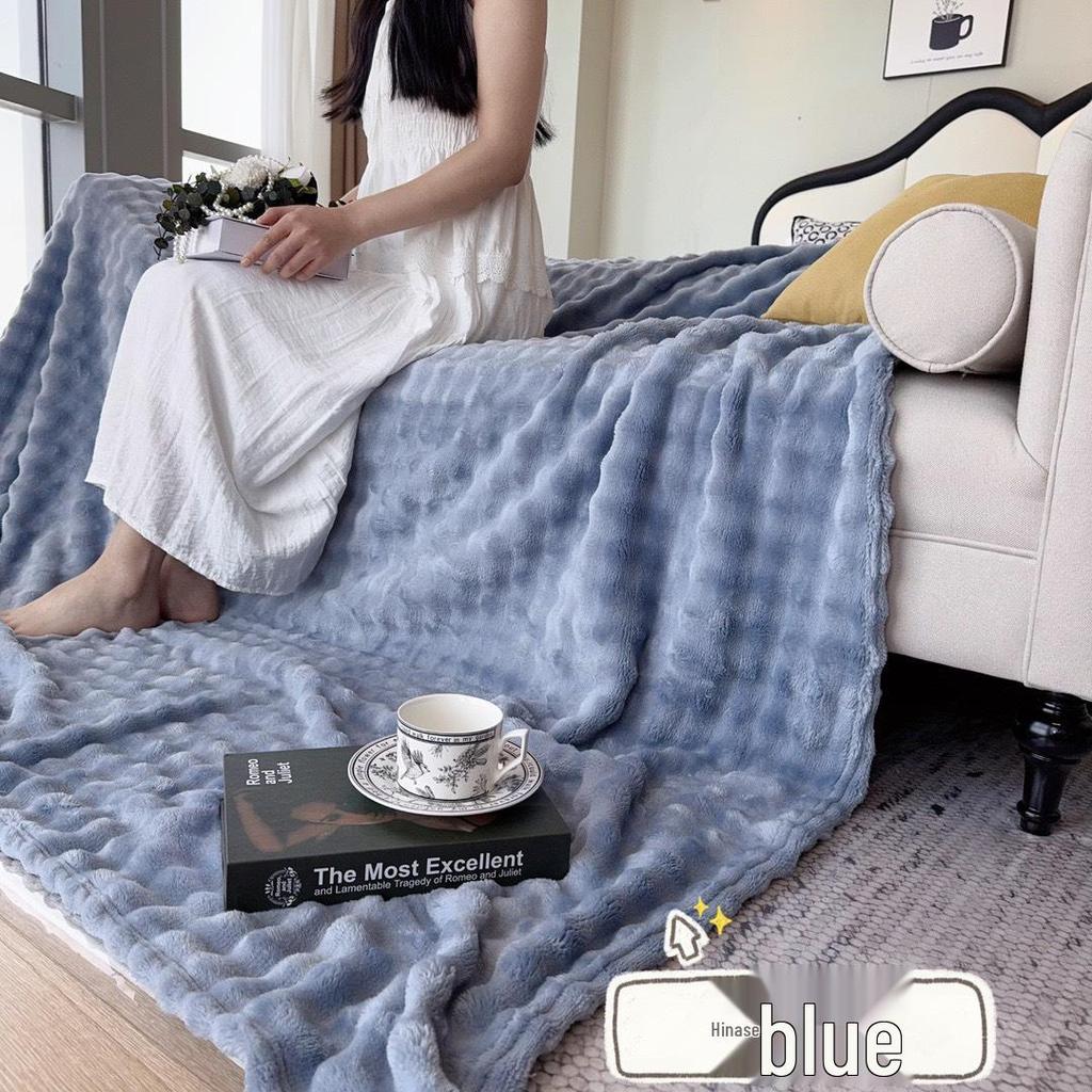 Útulná flanelová deka na zdřímnutí - Silný bublinkový korálový fleece na zimu