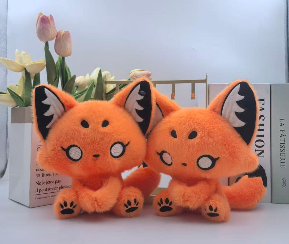 Set di Figure Peluche Coppia Pipistrello Volpe Gatto Scuro Con Tessuto in Poliestere e Imbottitura in Cotone PP Per Decorazione Camera da Letto Regalo per Lei
