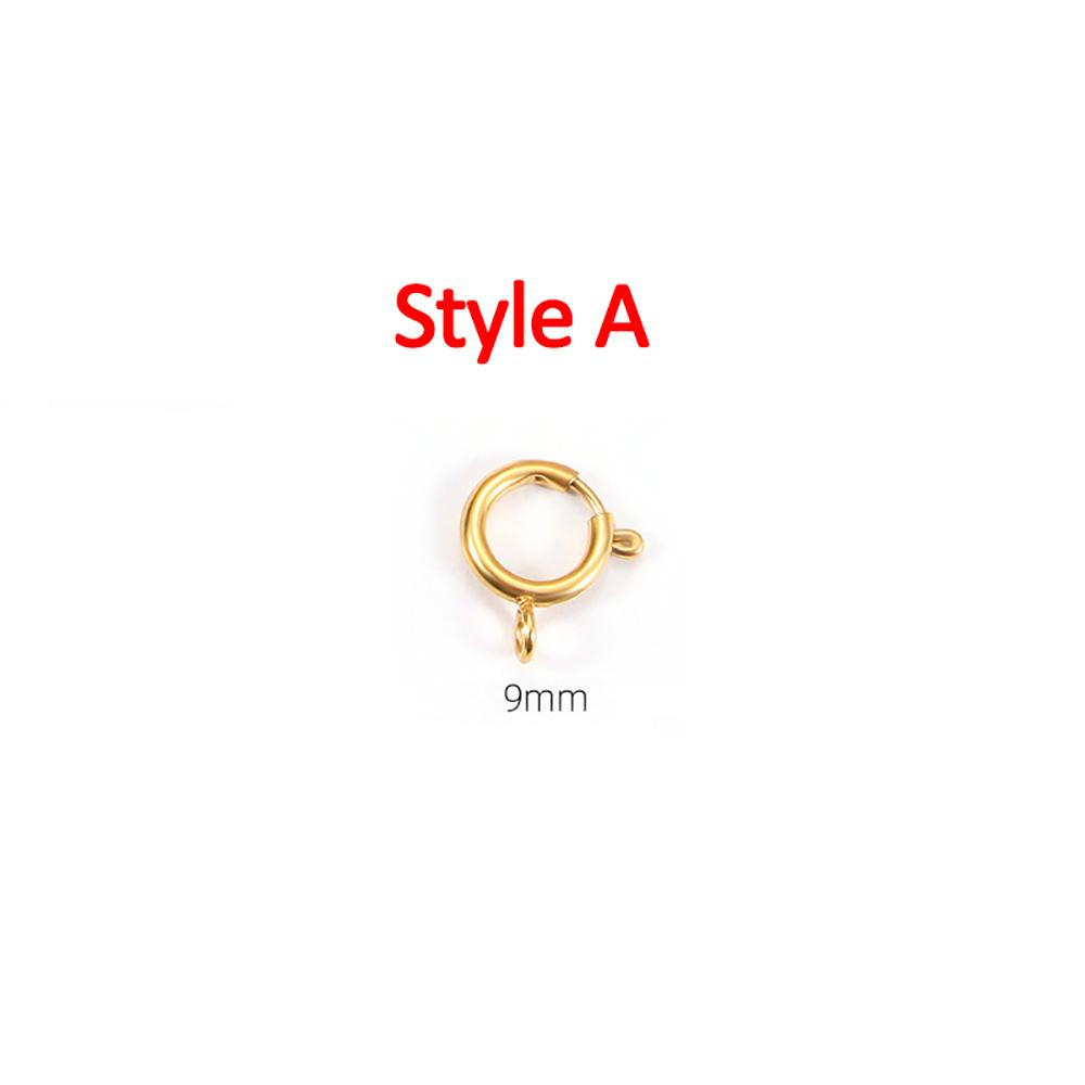 4pcs Stainless Steel Spring Clasps Gold Color Round Connector Hooks Bracelet Clavicle Necklace Clasp Jewelry Making DIY Supplies