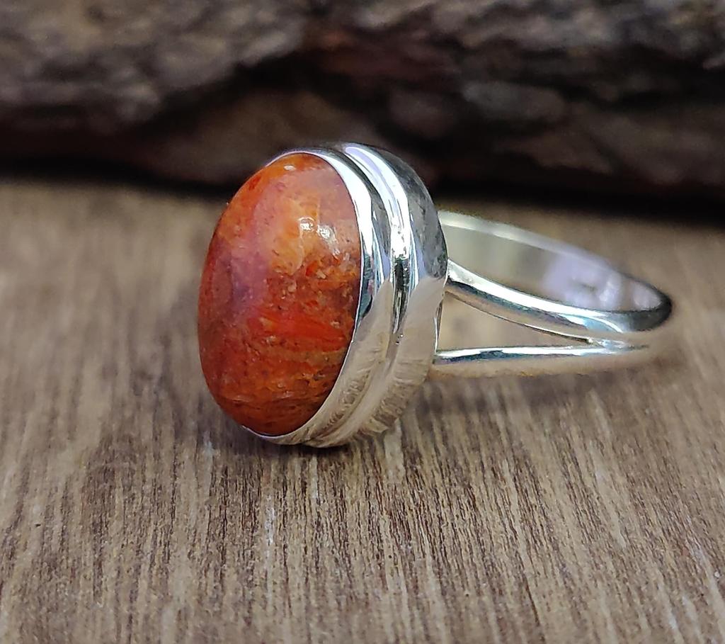 Sponge Coral Ring, Women Ring, Coral Ring, 925 Solid Sterling Silver Ring, Statement Ring, Gift for Her