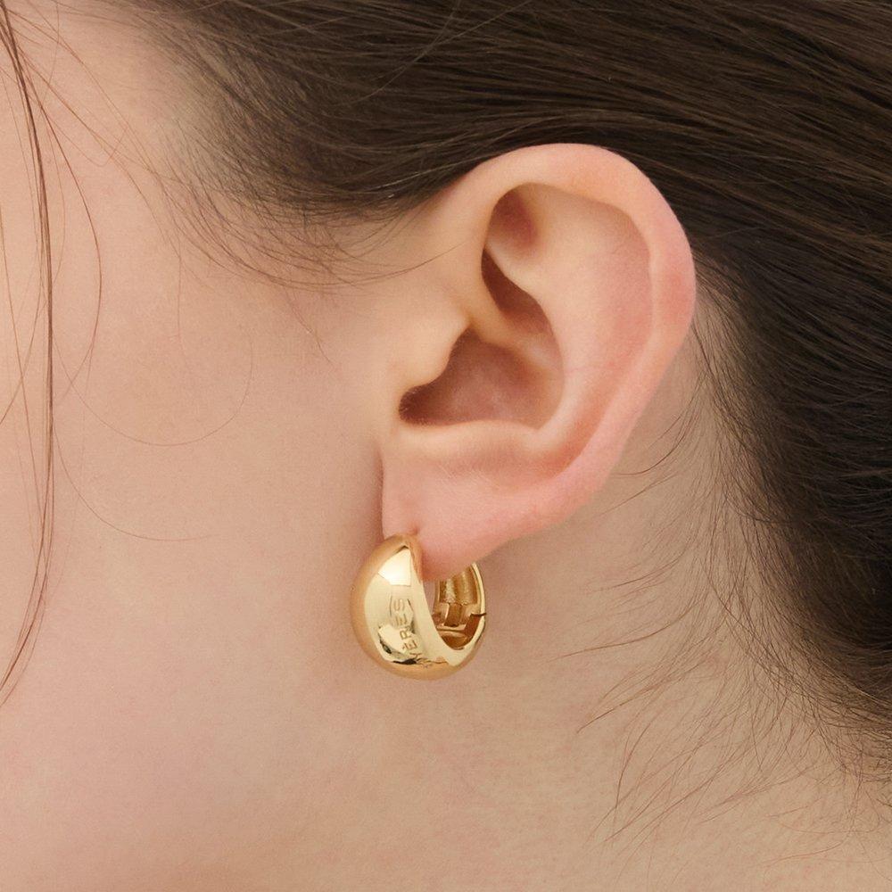 Pebble Silver (Y) Chunky One-Touch Earrings Hl6E56613Y9Xxx