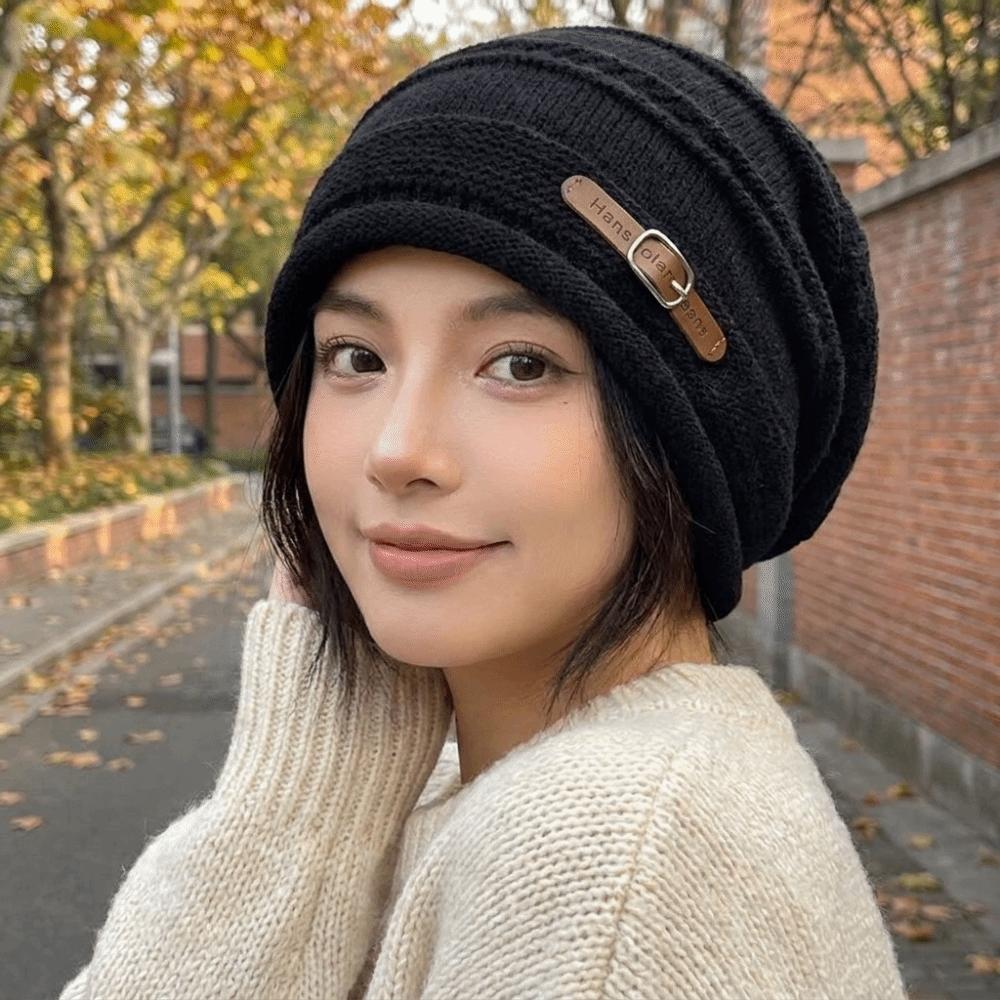 Warm Slouchy Beanie Thickly Lined Winter Knit Cap Slouchy Brimless Hat Outdoor